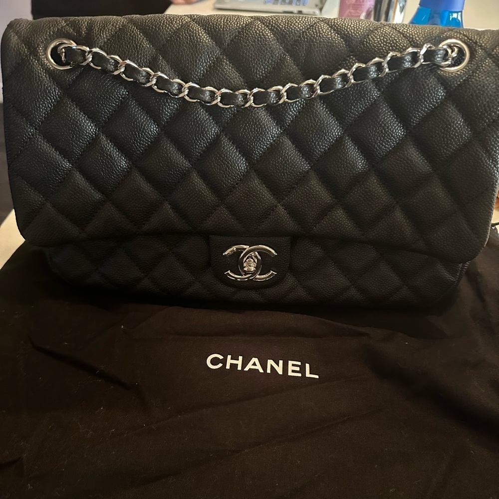 Chanel lamb skin medium bag